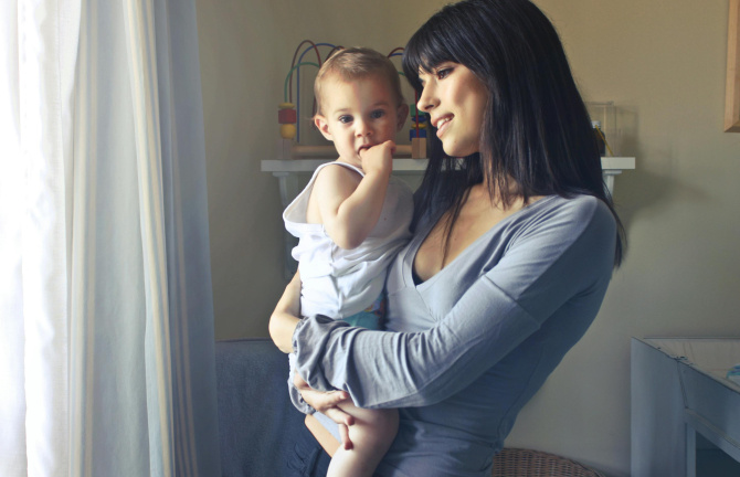 woman holding infant